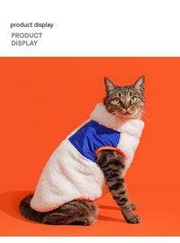 HKM-4910269 Cozy Zippered Velvet Turtleneck Vest for Cats in Multiple Sizes