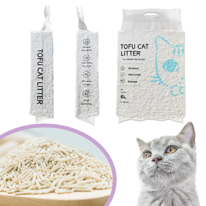 HKM-4910525 Tofu Cat Litter - Original Flavor, 6L (2kg) - Eco-Friendly and Natural Clumping Litter