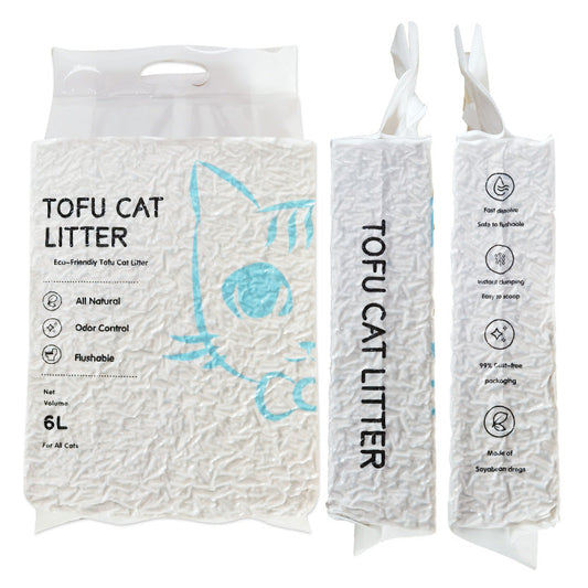 HKM-4910525 Tofu Cat Litter - Original Flavor, 6L (2kg) - Eco-Friendly and Natural Clumping Litter