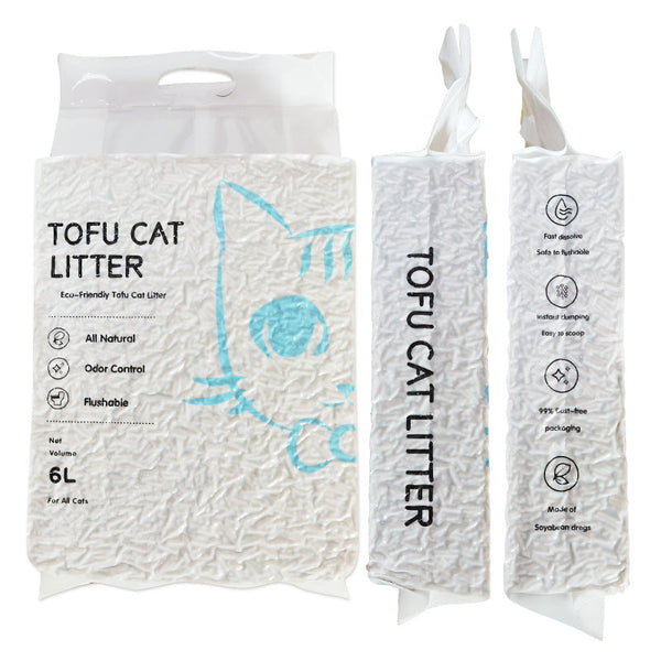 HKM-4910525 Tofu Cat Litter - Original Flavor, 6L (2kg) - Eco-Friendly and Natural Clumping Litter
