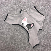 HKM-4911037 Cotton Printed Pajamas for Dogs in Gray, Blue, and Pink Options