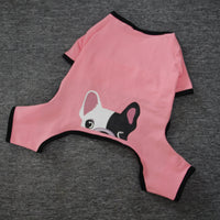 HKM-4911037 Cotton Printed Pajamas for Dogs in Gray, Blue, and Pink Options