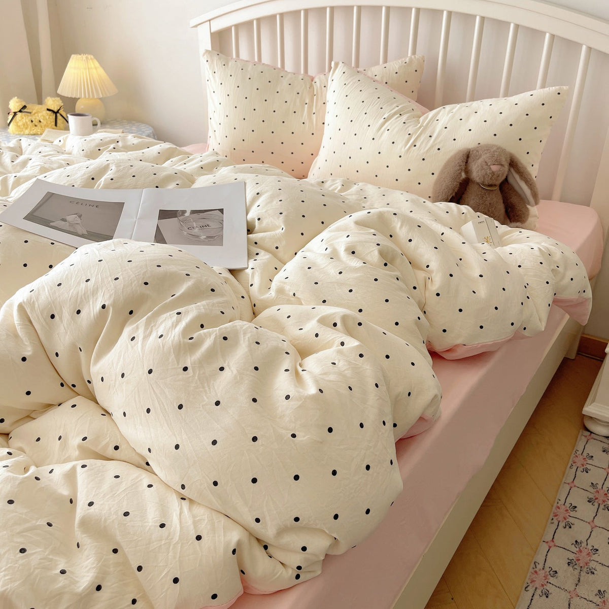 HKM-491155 Pure Washed Cotton 4-Piece Bed Set for 2.0m Bed - Stripes, Geometric, Cartoon Patterns