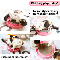 HKM-4911933 Interactive Cat Scratcher Toy with Ball and Mouse Swatter - Engaging Scratch Pad for Cats and Kittens, 13" Base, Durable Design