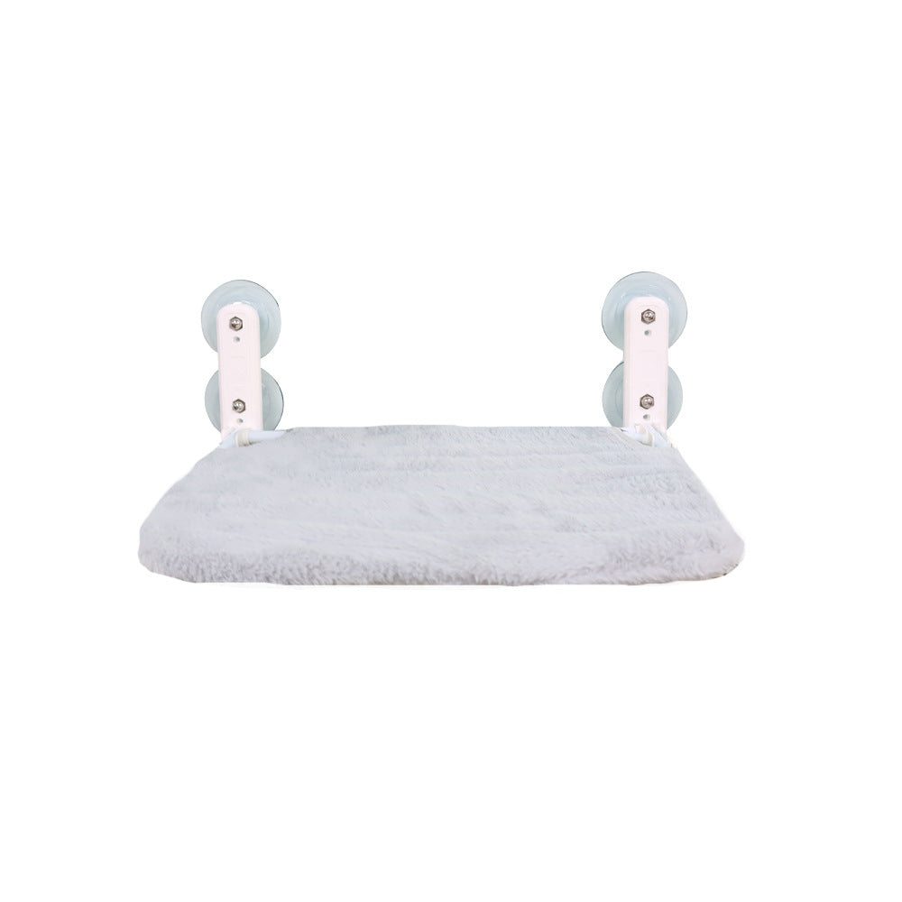 HKM-4912061 Universal Cat Litter Hammock with Suction Cup for Windows - Foldable (Beige/Gray)