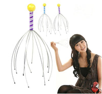 HKM-491219 Octopus Head Massager with Wooden Handle and Stainless Steel Claws for Scalp Relaxation and Blood Circulation