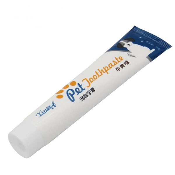 HKM-4912317 Pet Toothpaste for Dogs and Cats - Vanilla & Beef Flavor, 75g, Gentle Oral Care & Teeth Cleaning