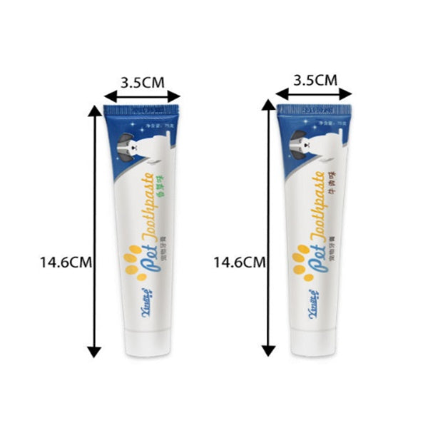 HKM-4912317 Pet Toothpaste for Dogs and Cats - Vanilla & Beef Flavor, 75g, Gentle Oral Care & Teeth Cleaning