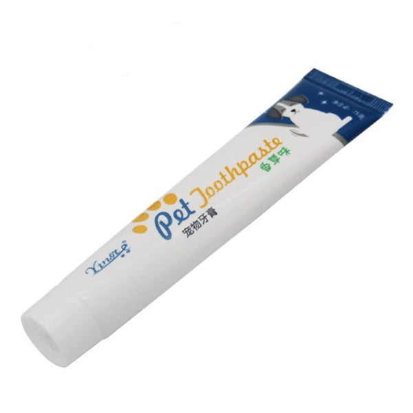 HKM-4912317 Pet Toothpaste for Dogs and Cats - Vanilla & Beef Flavor, 75g, Gentle Oral Care & Teeth Cleaning