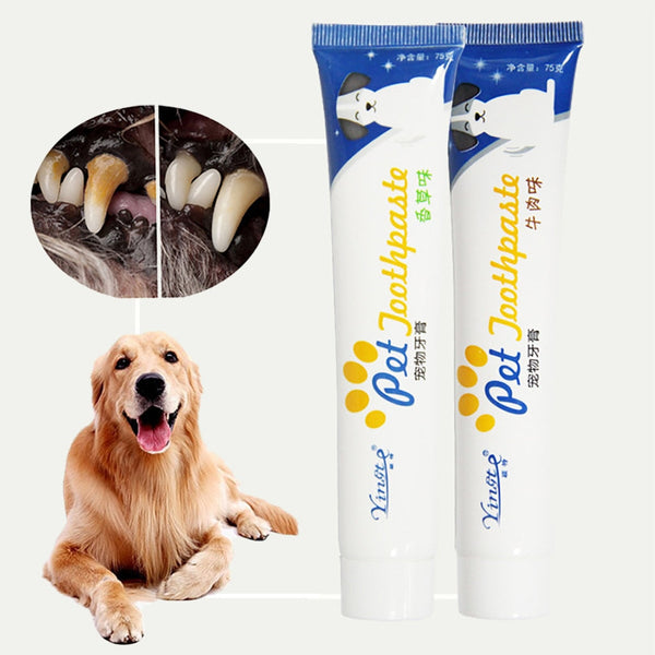 HKM-4912317 Pet Toothpaste for Dogs and Cats - Vanilla & Beef Flavor, 75g, Gentle Oral Care & Teeth Cleaning