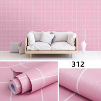 HKM-491347 Self-Adhesive Black and White Square Lattice Waterproof Wallpaper for Bedroom and Dormitory