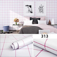 HKM-491347 Self-Adhesive Black and White Square Lattice Waterproof Wallpaper for Bedroom and Dormitory