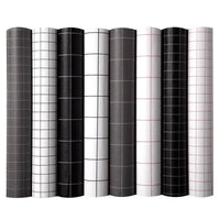 HKM-491347 Self-Adhesive Black and White Square Lattice Waterproof Wallpaper for Bedroom and Dormitory