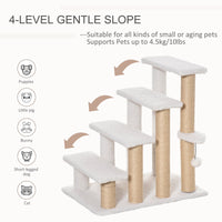HKM-4913725 4-Level Cat Steps with Scratching Posts for Easy Access and Play