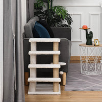 HKM-4913725 4-Level Cat Steps with Scratching Posts for Easy Access and Play