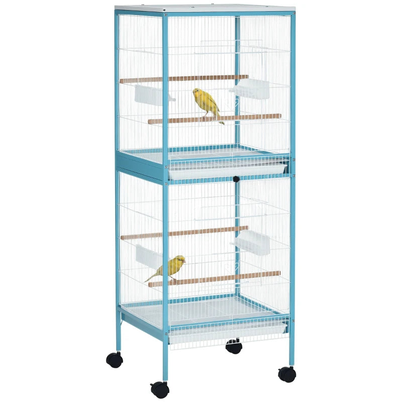 HKM-4914109 Large Two-Tier Bird Cage with Easy Access Doors and Cleaning Trays