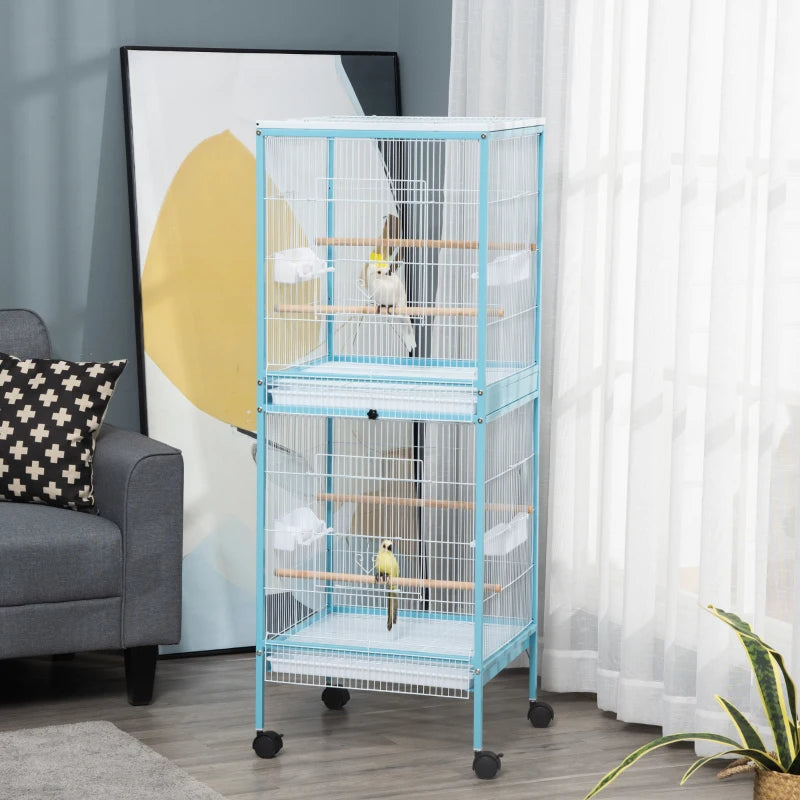 HKM-4914109 Large Two-Tier Bird Cage with Easy Access Doors and Cleaning Trays