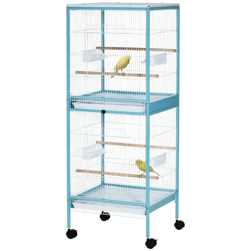 HKM-4914109 Large Two-Tier Bird Cage with Easy Access Doors and Cleaning Trays