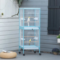 HKM-4914109 Large Two-Tier Bird Cage with Easy Access Doors and Cleaning Trays