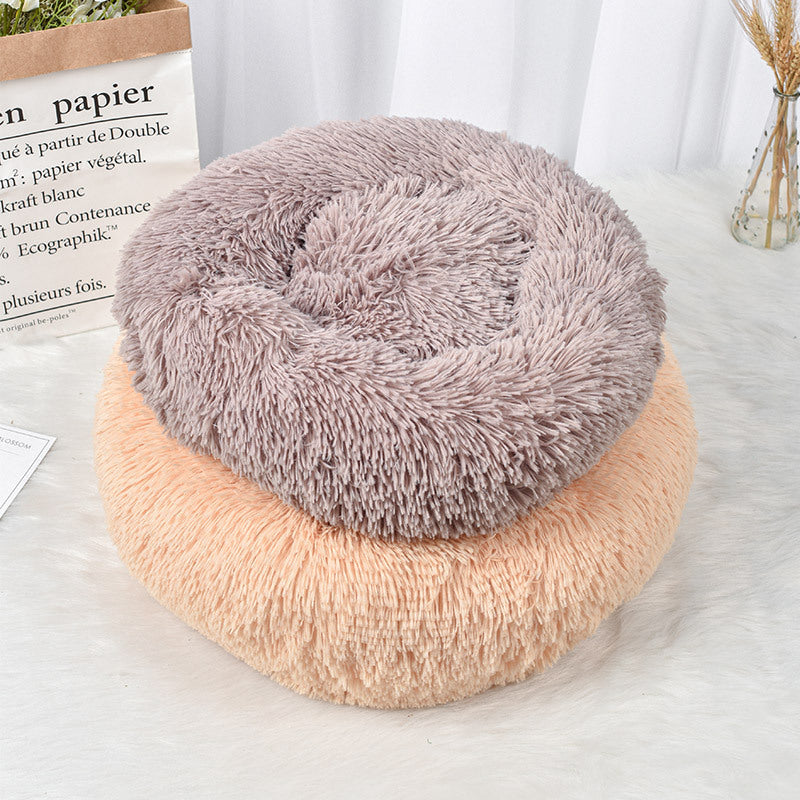 HKM-4914493 Plush Round Cat Sleeping Mat in Multiple Sizes for Indoor Comfort