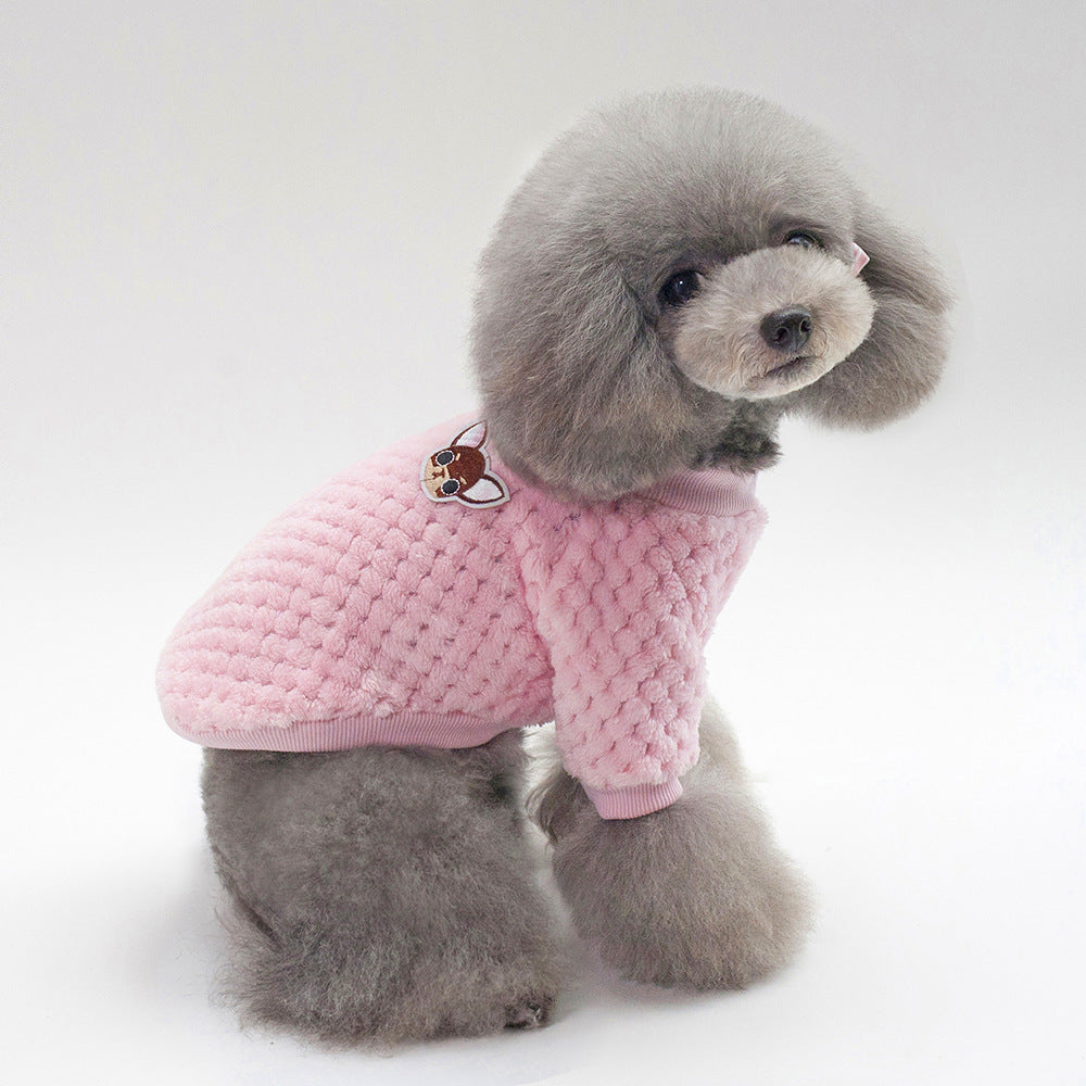 HKM-4914621 Cozy Two-Legged Fleece Clothing for Pets - Blue and Pink for Autumn and Winter