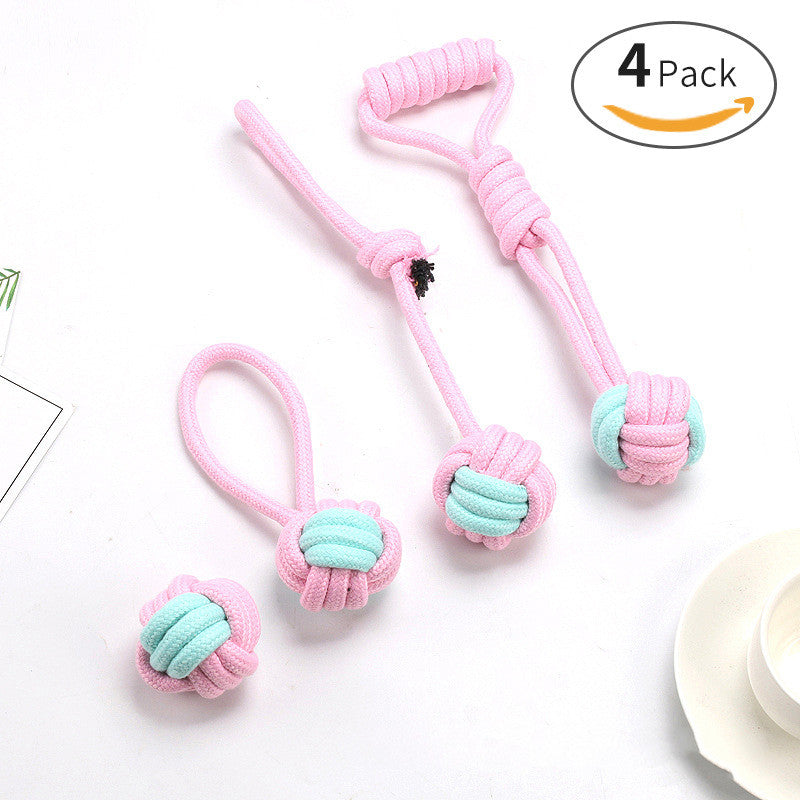 HKM-4915261 Pet Bite Resistant Cotton Rope Ball Toy for Cats and Dogs