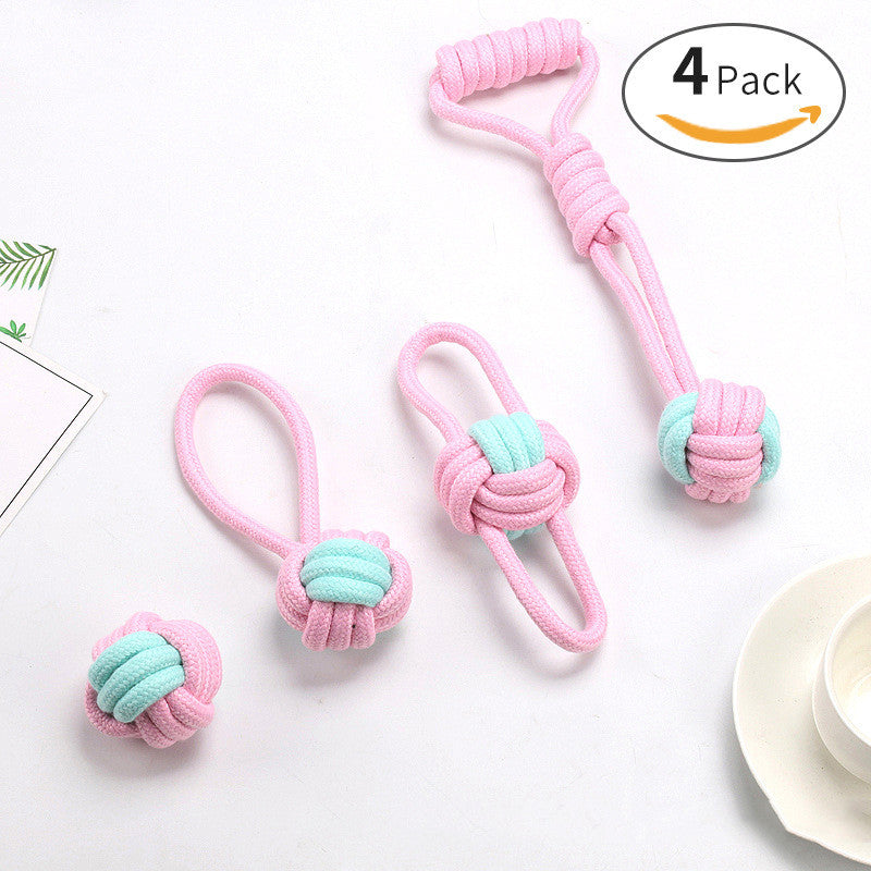 HKM-4915261 Pet Bite Resistant Cotton Rope Ball Toy for Cats and Dogs