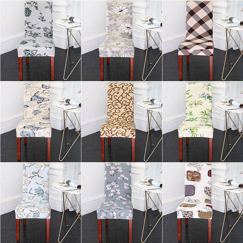 HKM-491539 Elastic Anti-Fouling Chair Cover for Rectangular Chairs, Polyester Blend, Fits Chair Backs 45-58cm