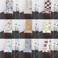 HKM-491539 Elastic Anti-Fouling Chair Cover for Rectangular Chairs, Polyester Blend, Fits Chair Backs 45-58cm