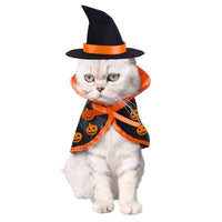 HKM-491539 Pet Halloween Costume Cape and Hat Set for Dogs and Cats - Comfortable Festival Dress Up Attire
