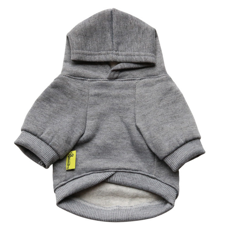 HKM-4915517 Fleece Hooded Pet Sweater - Casual Dog Clothes in Various Colors and Sizes