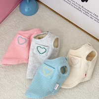 HKM-4916029 Lightweight Summer Pet Vest - Oat Grey, Cream White, Baby Blue, Baby Pink - Sizes XS to XL