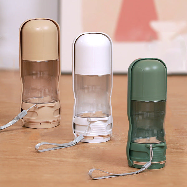 HKM-4916285 Portable Outdoor Dog Drinking Cup with Integrated Food Fountain - Available in Multiple Sizes and Colors