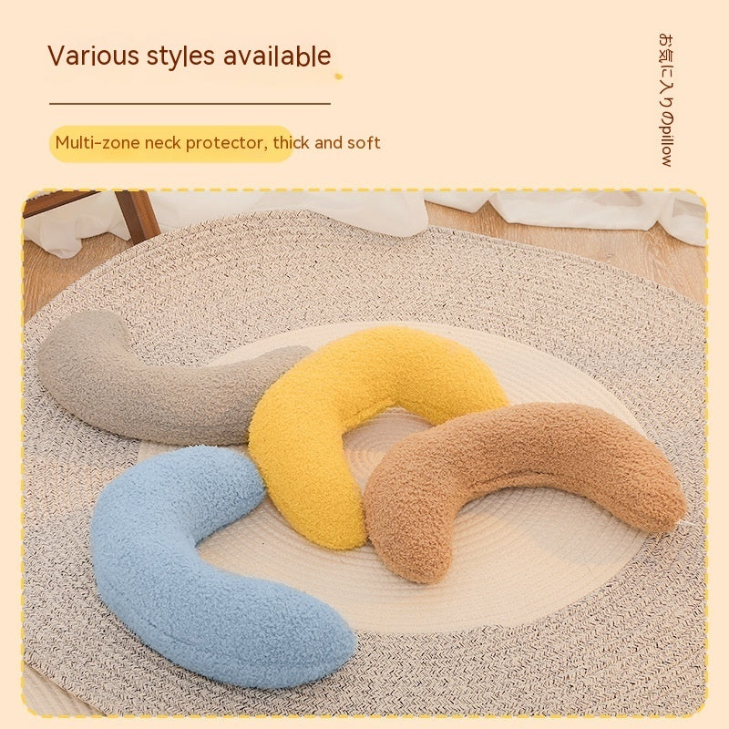 HKM-4917053 Crescent-Shaped Soft Cotton Pillow for Cats and Dogs - Available in Multiple Colors