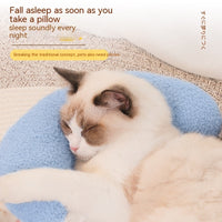 HKM-4917053 Crescent-Shaped Soft Cotton Pillow for Cats and Dogs - Available in Multiple Colors
