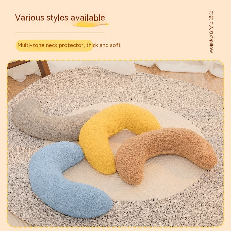 HKM-4917053 Crescent-Shaped Soft Cotton Pillow for Cats and Dogs - Available in Multiple Colors
