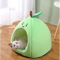HKM-4917693 Cozy Zongzi Shaped Cat Sofa Bed with Removable Cushion for Small Pets