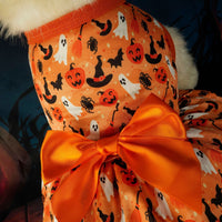HKM-4917821 Halloween Themed Orange Pet Dress for Small to Extra Large Dogs