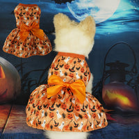 HKM-4917821 Halloween Themed Orange Pet Dress for Small to Extra Large Dogs