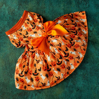HKM-4917821 Halloween Themed Orange Pet Dress for Small to Extra Large Dogs
