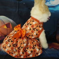 HKM-4917821 Halloween Themed Orange Pet Dress for Small to Extra Large Dogs