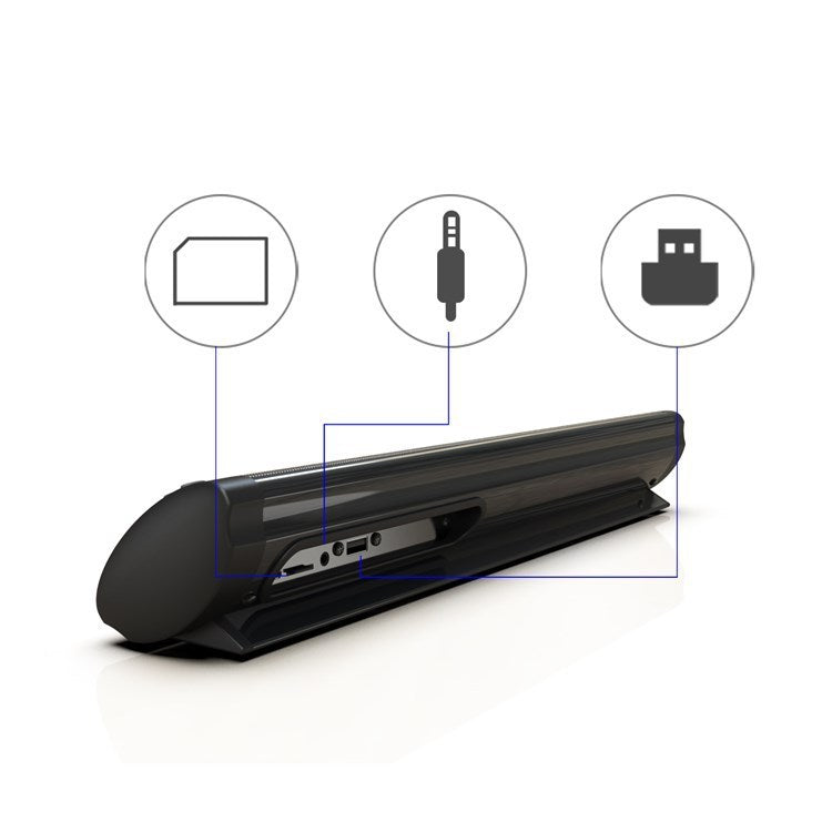 HKM-491795 Wall-Mounted Wireless Bluetooth Speaker with USB and 3.5mm Connectivity, Dual 5W Output, Built-in Radio and Voice Prompt Function