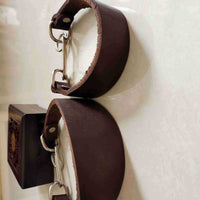 HKM-4918205 Widened Greyhound Dog Collar in Curry Cow Leather - 3cm & 4cm Width Options
