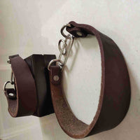HKM-4918205 Widened Greyhound Dog Collar in Curry Cow Leather - 3cm & 4cm Width Options