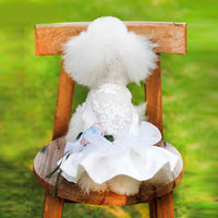 HKM-4918589 Korean Padded Pettiskirt Wedding Dress for Dogs in White, Multiple Sizes Available