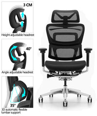 HKM-491923 Ergonomic Adjustable Mesh Office Chair with Swivel Design for Comfortable Executive Seating