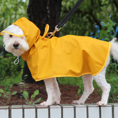 HKM-4920381 Transparent Dog Raincoat with Hood and Bellyband for All Breeds