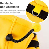 HKM-4920765 Bee Antenna Hoodie for Dogs, Kittens, and Puppies with Striped Design and Security Belt Hook