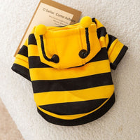 HKM-4920765 Bee Antenna Hoodie for Dogs, Kittens, and Puppies with Striped Design and Security Belt Hook