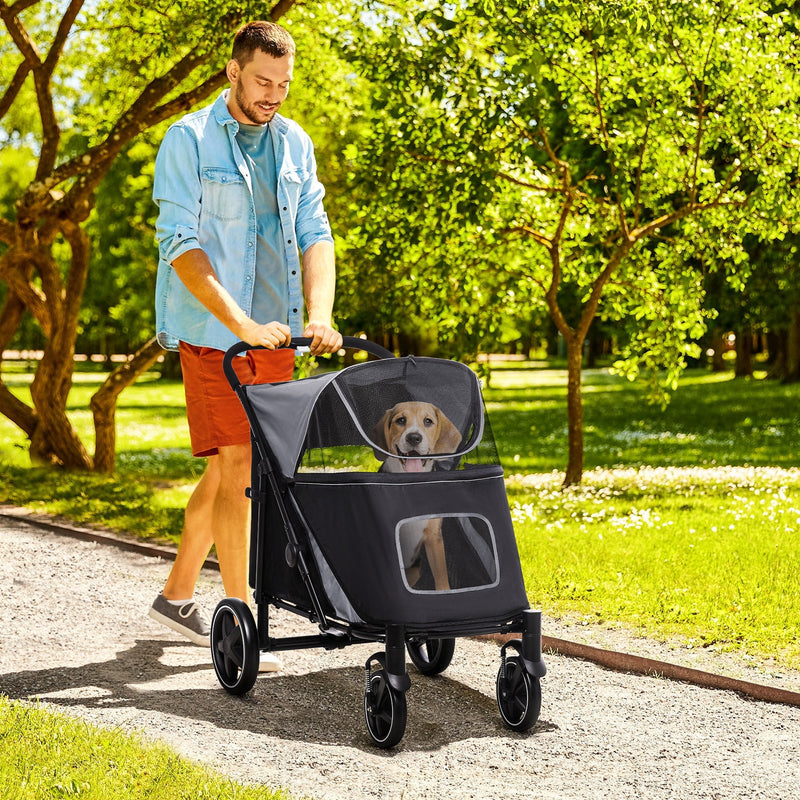 HKM-4921661 Dog Stroller for Pets Up to 66 lbs, Compact and Smooth Folding Design